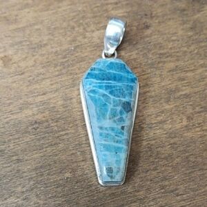Silver and Blue Pendant Necklace